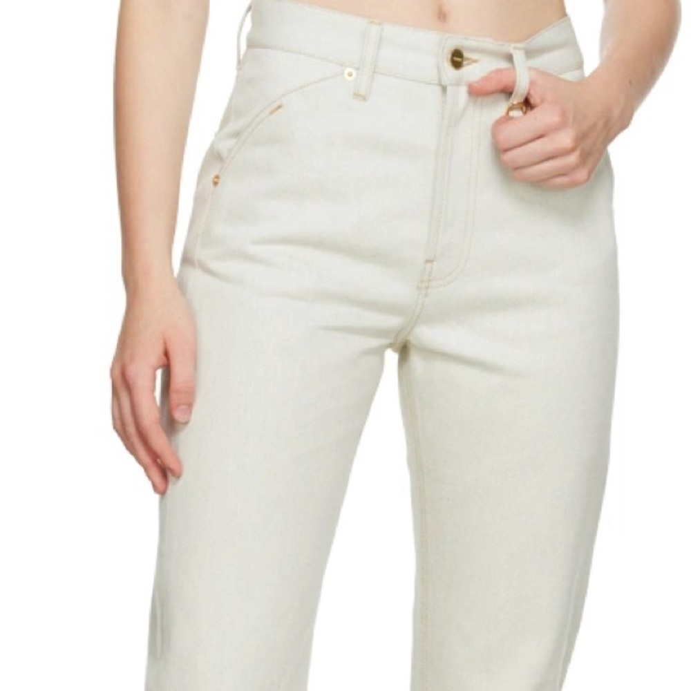 Jacquemus High Rise Cream Jeans
